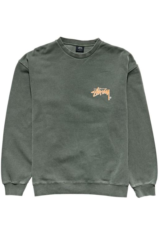 Stussy Mens Stock Shadow Crew Sweaters Green - ZXSPY7320